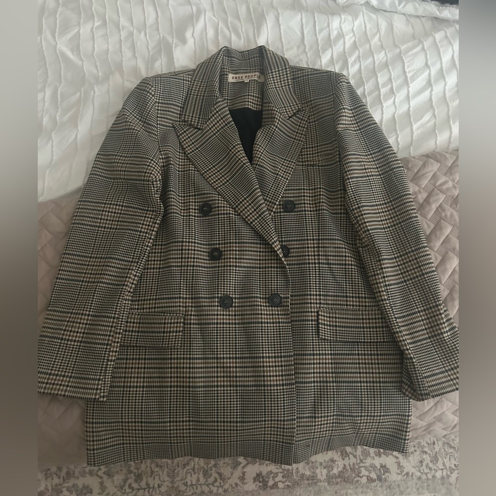Free People plaid blazer XL